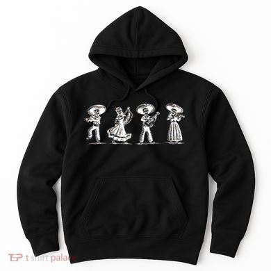 Dancing Mexican Skeletons Playing Music Hoodie
