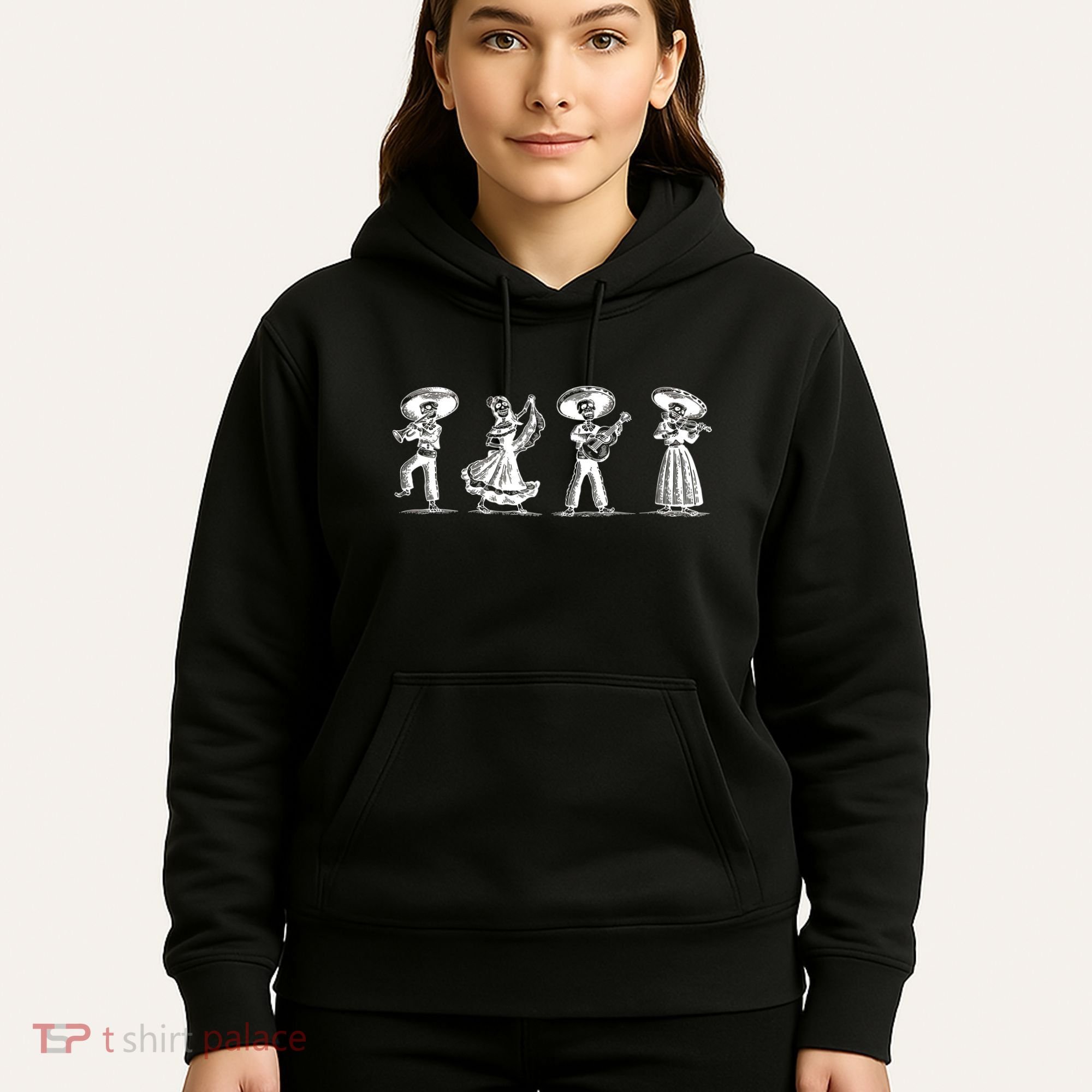 Dancing Mexican Skeletons Playing Music Hoodie