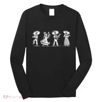 Dancing Mexican Skeletons Playing Music Long Sleeve Shirt thumb 0
