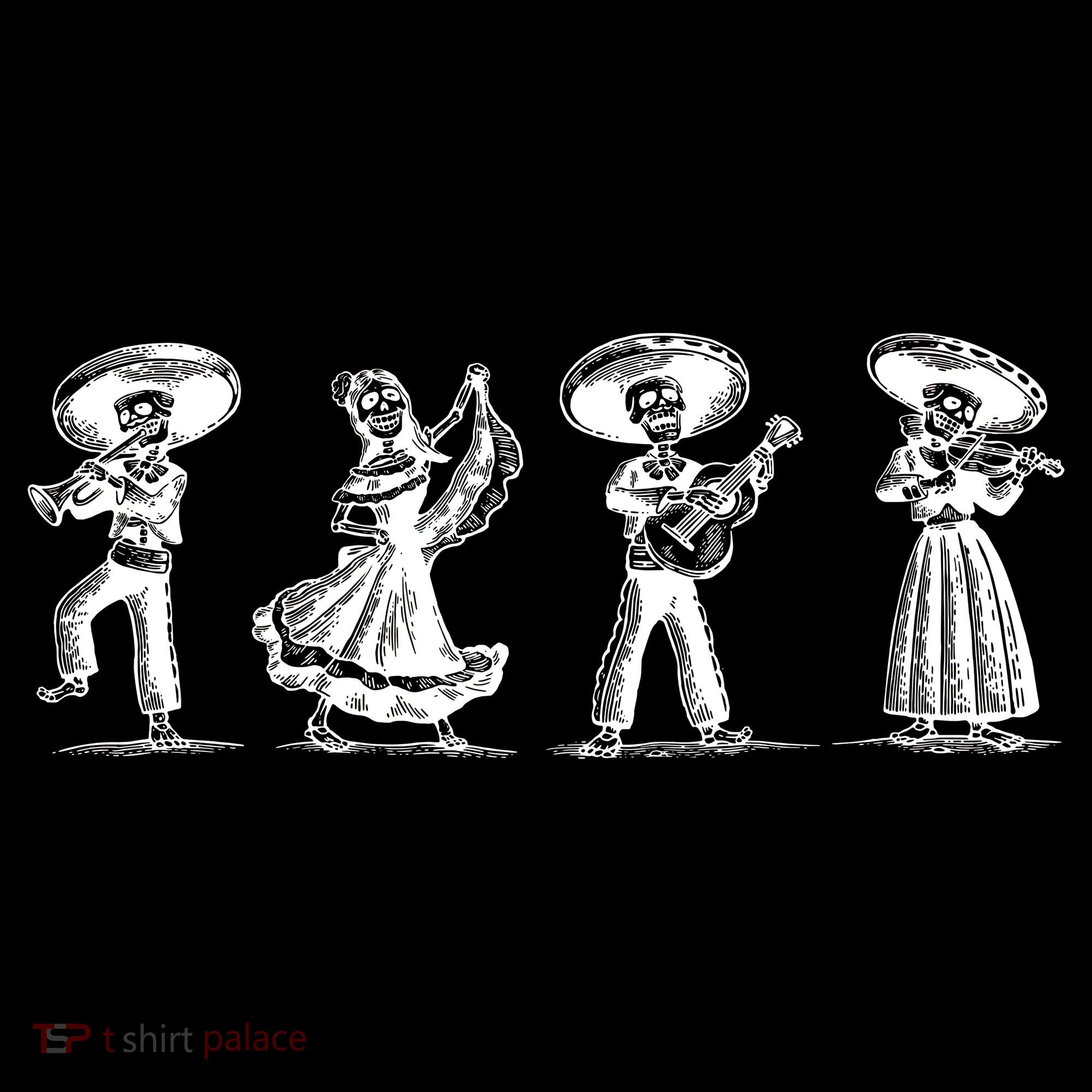 Dancing Mexican Skeletons Playing Music Sweatshirt