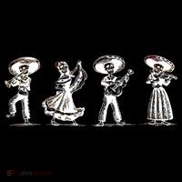 Dancing Mexican Skeletons Playing Music T-Shirt thumb 7