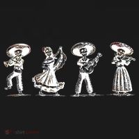 Dancing Mexican Skeletons Playing Music Button thumb 1