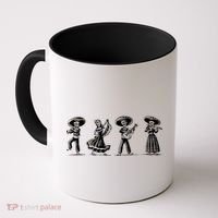 Dancing Mexican Skeletons Playing Music Coffee Mug thumb 0