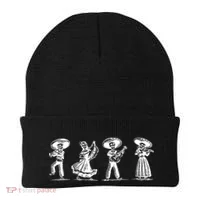 Dancing Mexican Skeletons Playing Music Beanie thumb 0