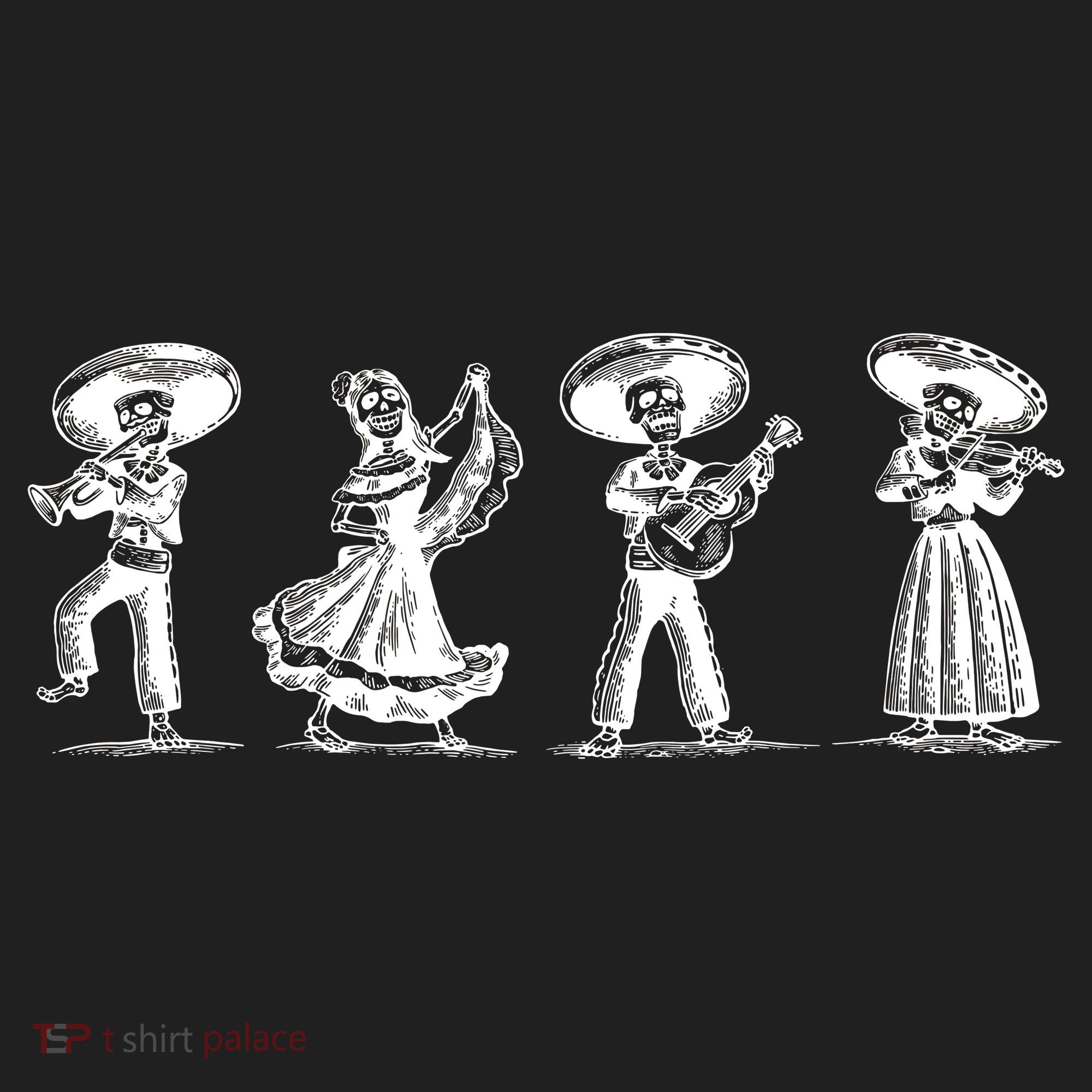 Dancing Mexican Skeletons Playing Music Beanie
