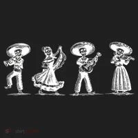 Dancing Mexican Skeletons Playing Music Beanie thumb 2