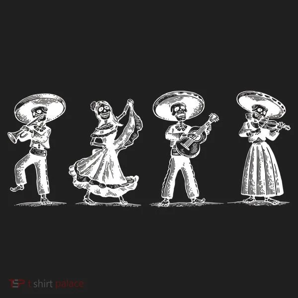 Dancing Mexican Skeletons Playing Music Beanie