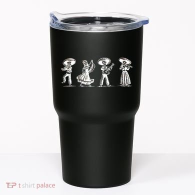 Dancing Mexican Skeletons Playing Music Tumbler