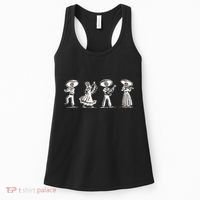 Dancing Mexican Skeletons Playing Music Women's Tank Top thumb 0