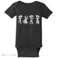 Dancing Mexican Skeletons Playing Music Baby Bodysuit thumb 0