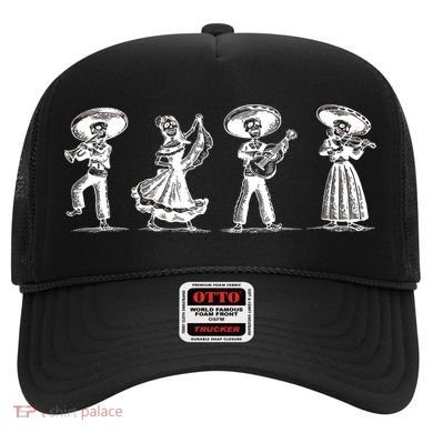 Dancing Mexican Skeletons Playing Music Hat