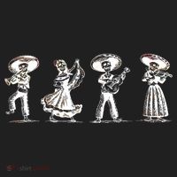 Dancing Mexican Skeletons Playing Music Hat thumb 2