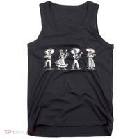 Dancing Mexican Skeletons Playing Music Tank Top thumb 0