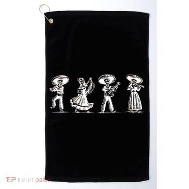 Dancing Mexican Skeletons Playing Music Golf Towel