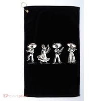 Dancing Mexican Skeletons Playing Music Golf Towel thumb 0