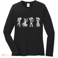 Dancing Mexican Skeletons Playing Music Women's Long Sleeve Shirt thumb 0