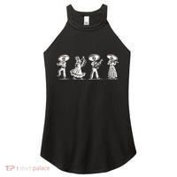 Dancing Mexican Skeletons Playing Music Women's Perfect Tri Rocker Tank thumb 0