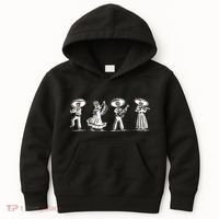Dancing Mexican Skeletons Playing Music Kids Hoodie thumb 0