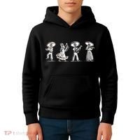 Dancing Mexican Skeletons Playing Music Kids Hoodie thumb 4