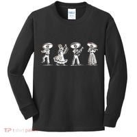 Dancing Mexican Skeletons Playing Music Kids Long Sleeve Shirt thumb 0