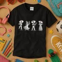 Dancing Mexican Skeletons Playing Music Kids T-Shirt thumb 3