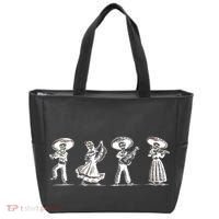 Dancing Mexican Skeletons Playing Music Tote Bag thumb 0