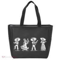 Dancing Mexican Skeletons Playing Music Tote Bag thumb 0