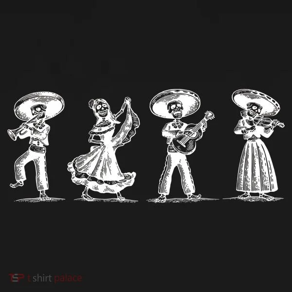 Dancing Mexican Skeletons Playing Music Tote Bag