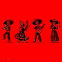 Dancing Mexican Skeletons Playing Music Santa Hat thumb 1