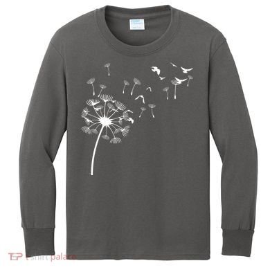 Dandelion Birds Kids Long Sleeve Shirt