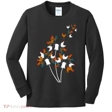 Dandelion Chicken Kids Long Sleeve Shirt