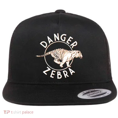 Danger Zebra Flat Bill Trucker Hat