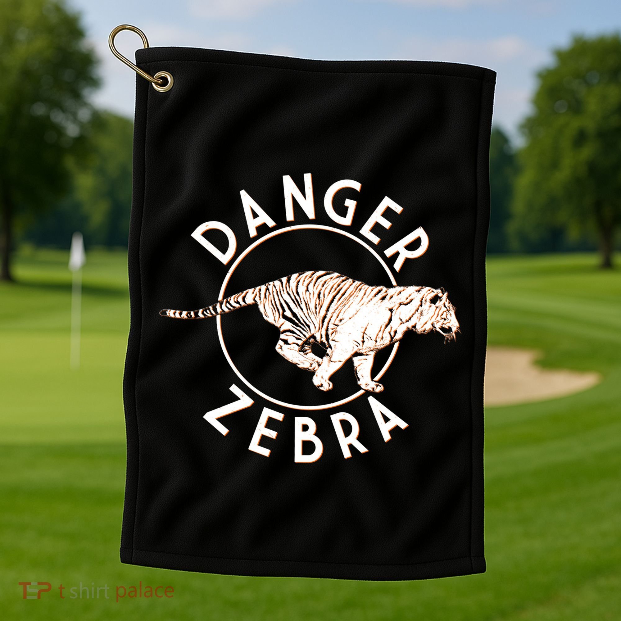 Danger Zebra Golf Towel