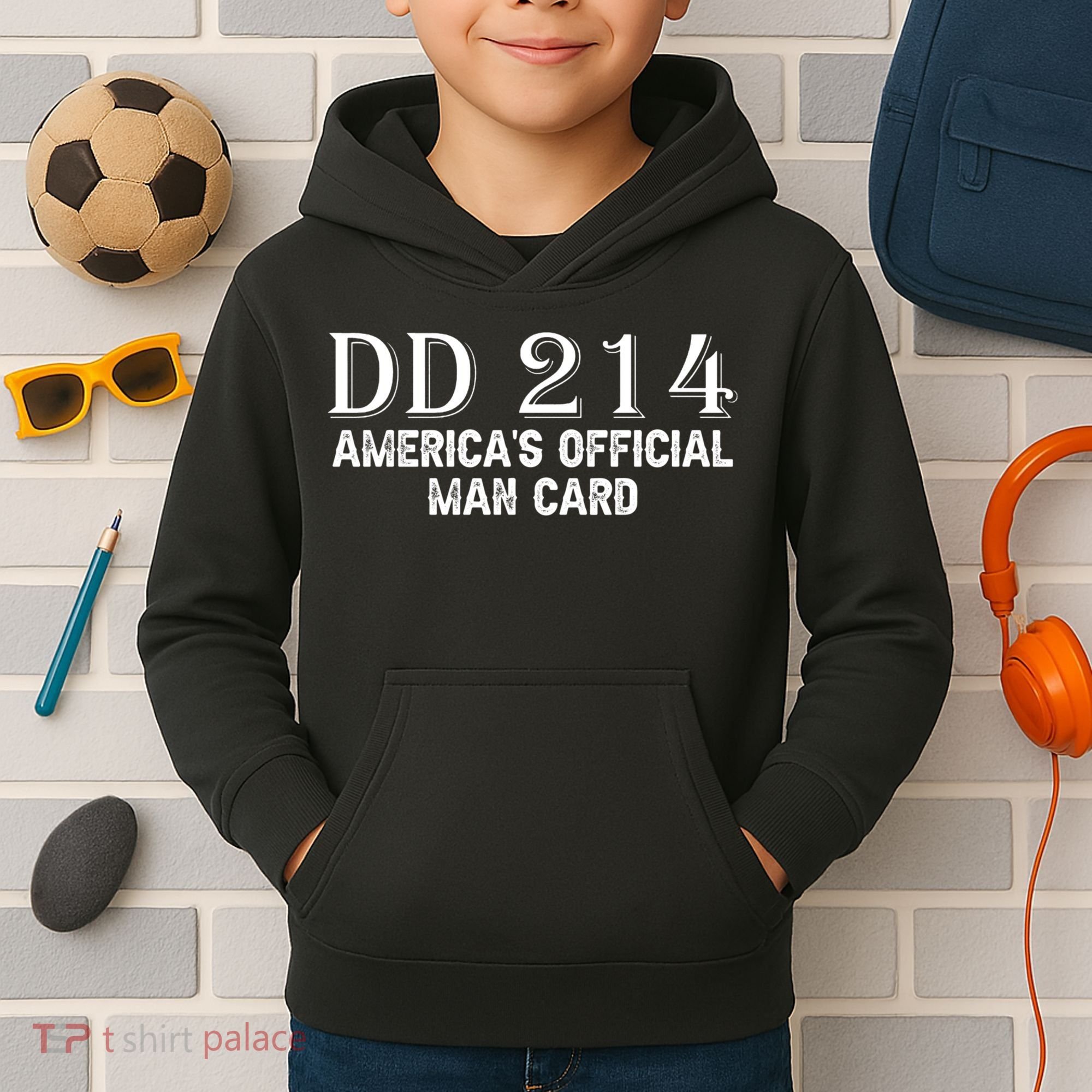 Dd214 Americas Officially Man Card Kids Hoodie