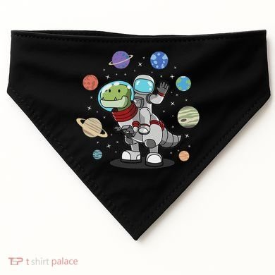 Dinosaur Astronaut & Planets Space & Dino Space USA-Made Doggie Bandana