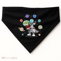Dinosaur Astronaut & Planets Space & Dino Space USA-Made Doggie Bandana thumb 0