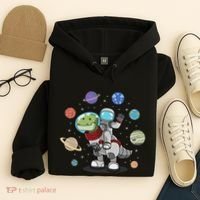 Dinosaur Astronaut & Planets Space & Dino Space Hoodie thumb 4