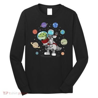 Dinosaur Astronaut & Planets Space & Dino Space Long Sleeve Shirt