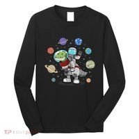 Dinosaur Astronaut & Planets Space & Dino Space Long Sleeve Shirt thumb 0