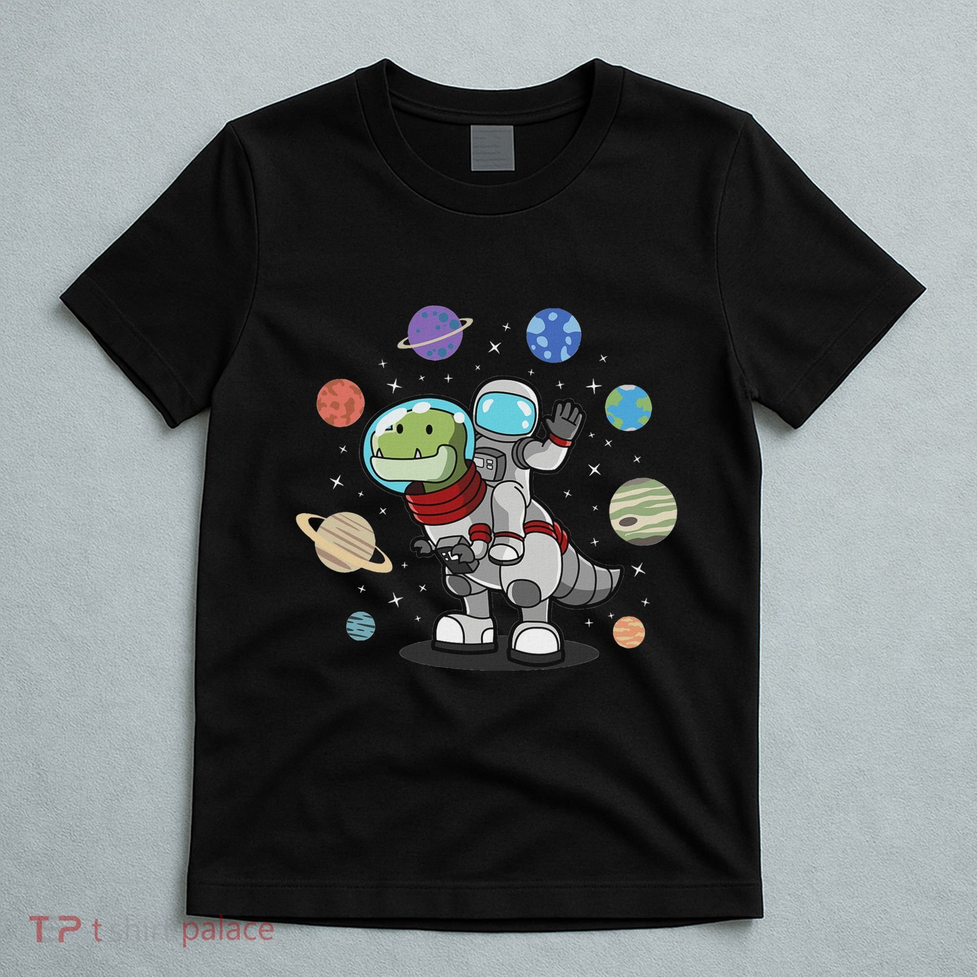 Dinosaur Astronaut & Planets Space & Dino Space T-Shirt