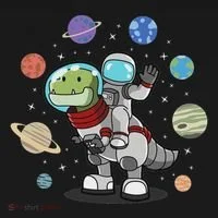 Dinosaur Astronaut & Planets Space & Dino Space Bucket Hat thumb 4