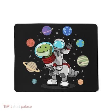 Dinosaur Astronaut & Planets Space & Dino Space Mousepad