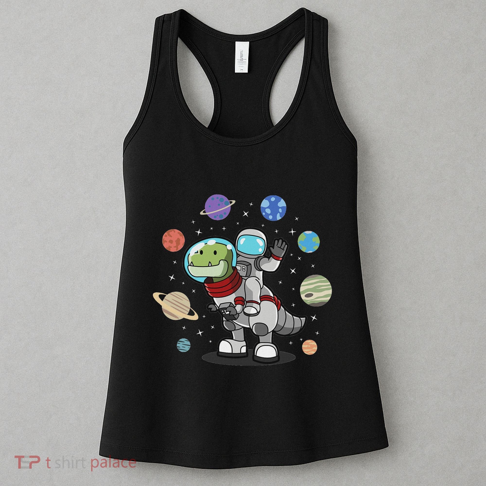 Dinosaur Astronaut & Planets Space & Dino Space Women's Tank Top
