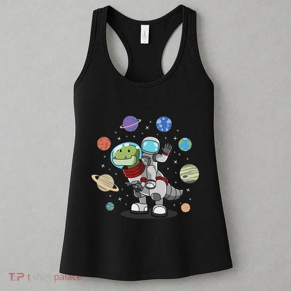 Dinosaur Astronaut & Planets Space & Dino Space Women's Tank Top