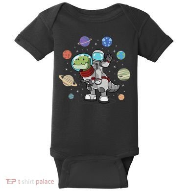 Dinosaur Astronaut & Planets Space & Dino Space Baby Bodysuit