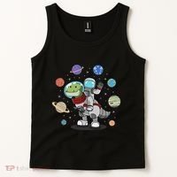 Dinosaur Astronaut & Planets Space & Dino Space Tank Top thumb 2