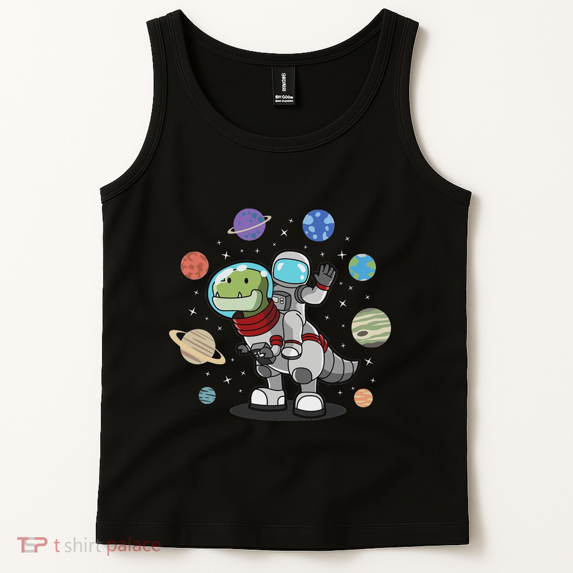 Dinosaur Astronaut & Planets Space & Dino Space Tank Top