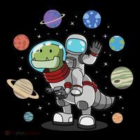 Dinosaur Astronaut & Planets Space & Dino Space Tank Top thumb 6