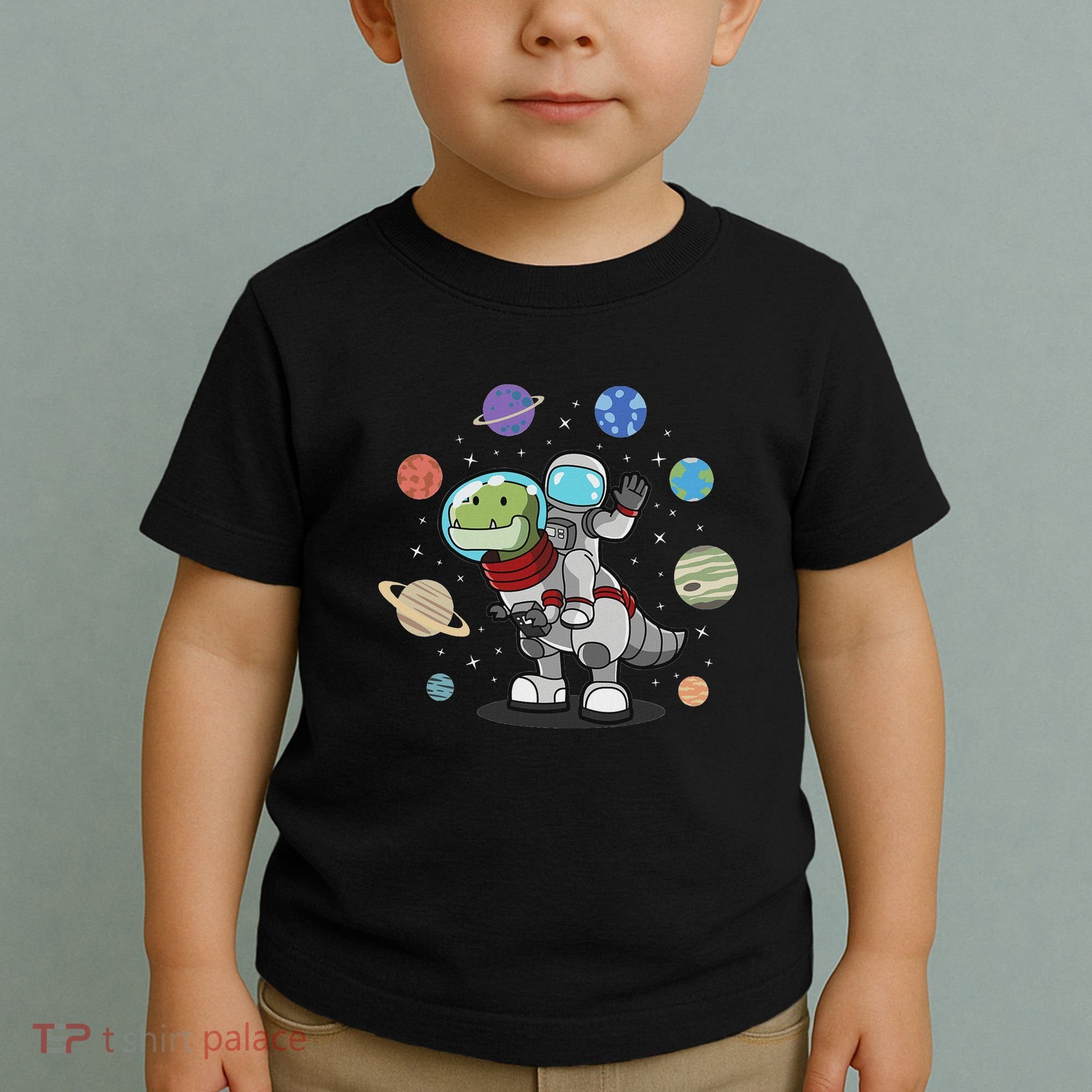 Dinosaur Astronaut & Planets Space & Dino Space Toddler T-Shirt