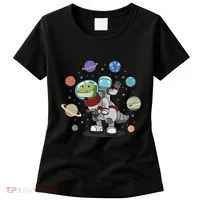 Dinosaur Astronaut & Planets Space & Dino Space Women's T-Shirt thumb 0